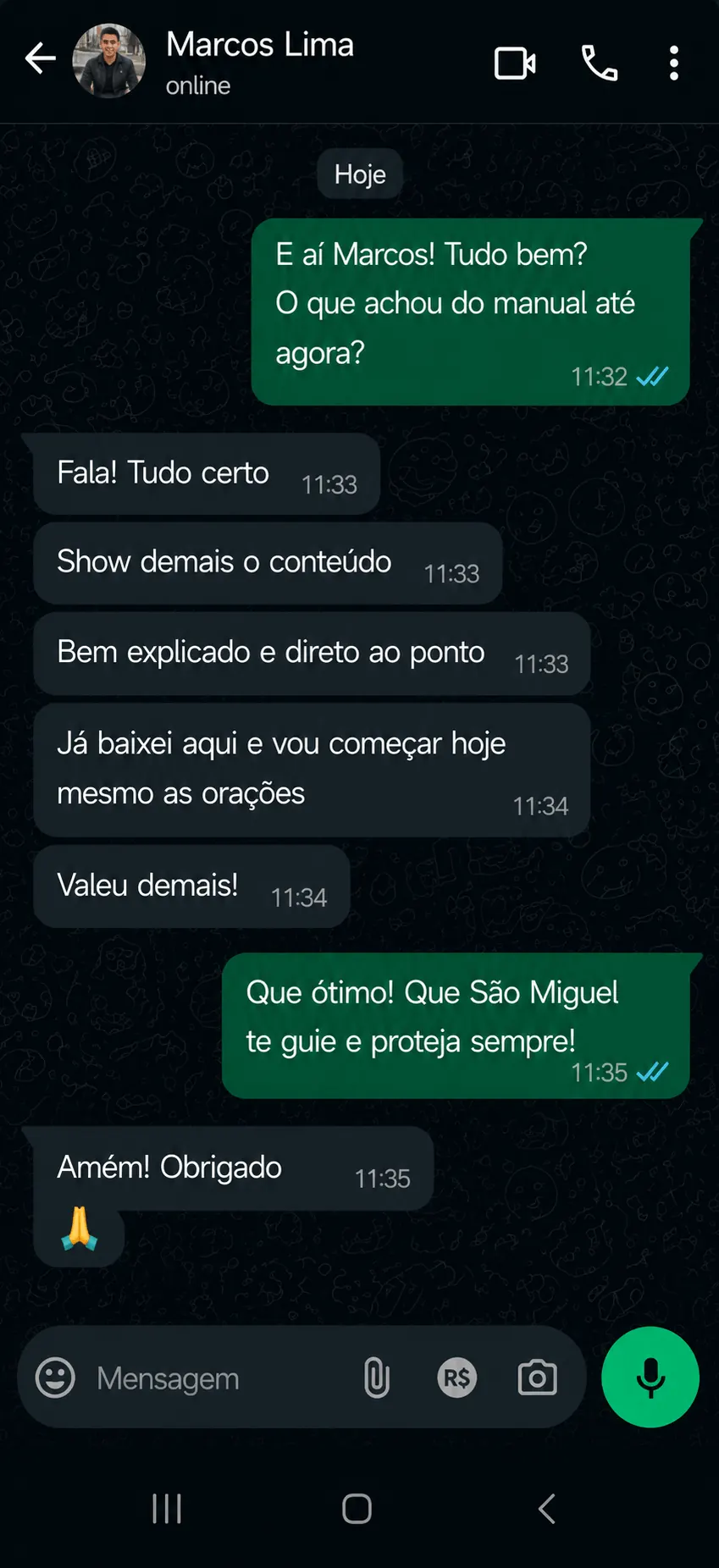 Depoimento de Silvia Mãe via WhatsApp