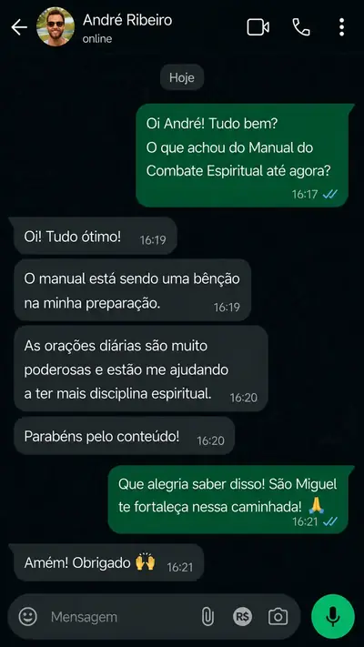 Depoimento de André Ribeiro via WhatsApp