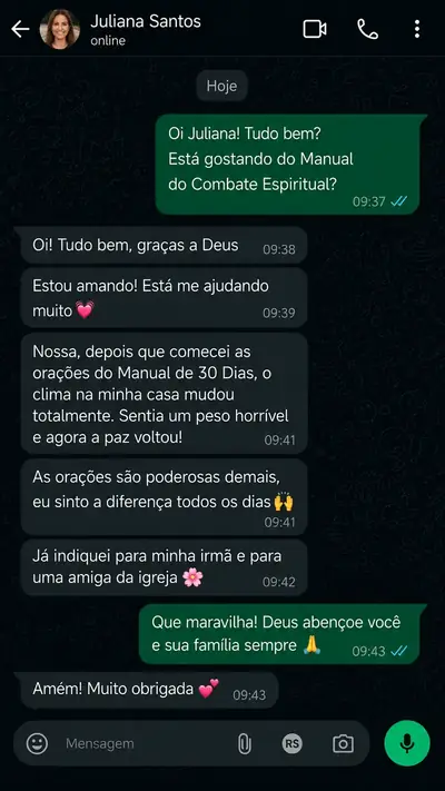 Depoimento de Juliana Santos via WhatsApp
